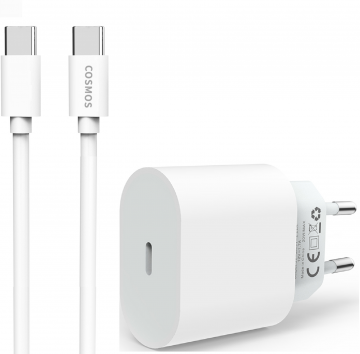 20W USB-C COSMOS geschikt voor Apple oplader USB-C snellader iphone 15 iphone 16 lader