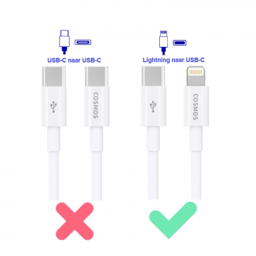 31cosmos usb c naar usb c oplader kabel   geschikt voor iphone snellader