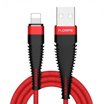 Lightning kabel 1m nylon rood