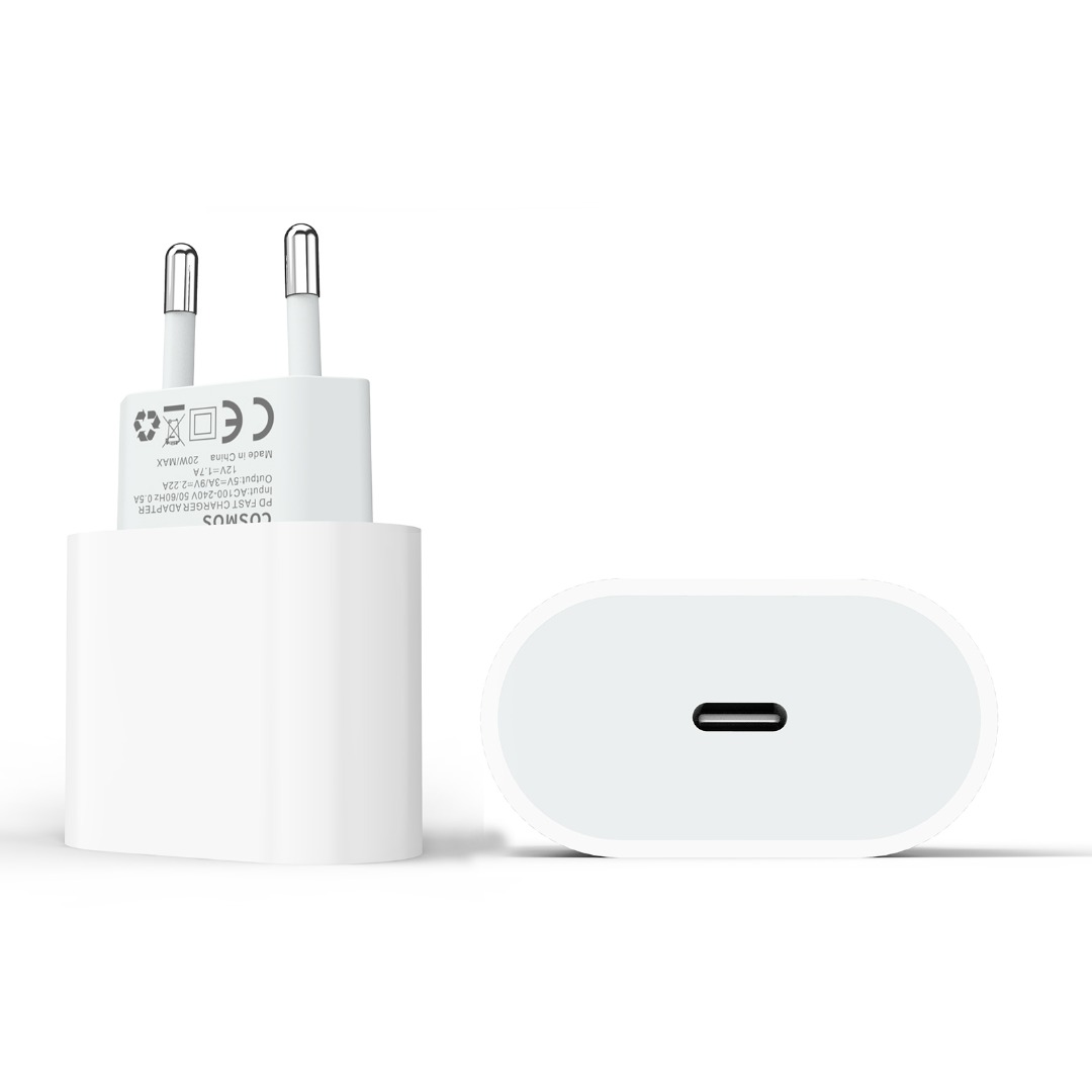 iPhone USB C 20W oplader + 1m kabel snellader bundel - iPhone Oplader - Kabelvooriphone.nl De beste iPhone Opladers + verzending